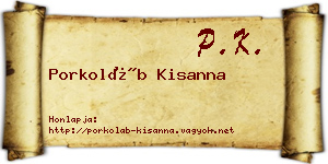 Porkoláb Kisanna névjegykártya
